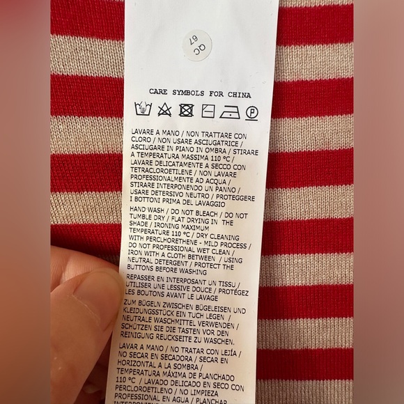 Max Mara Stagno Stripe Silk & Cashmere Sweater Top In Red/Tan NWOT - Picture 12 of 13